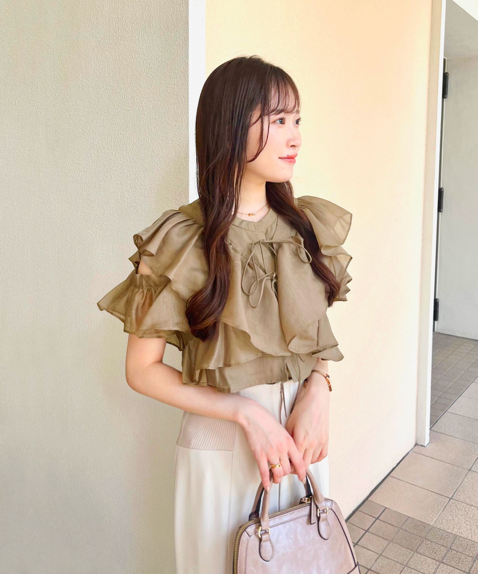 ココディール ORGANDIE FRILL BOLERO × STRETCH NO-SLEEVE TOPS｜PETAL