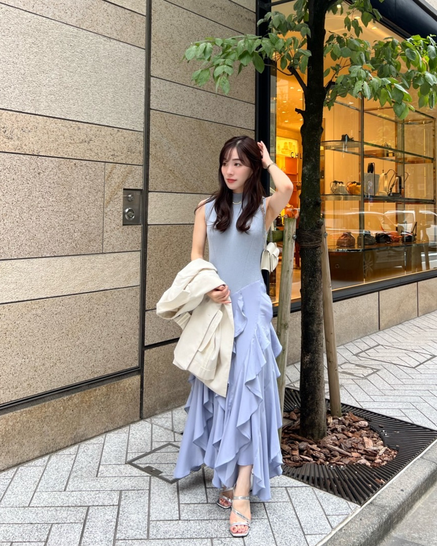 Aimeine チュールフリルドッキングワンピース Aimeine チュールフリルドッキングワンピース