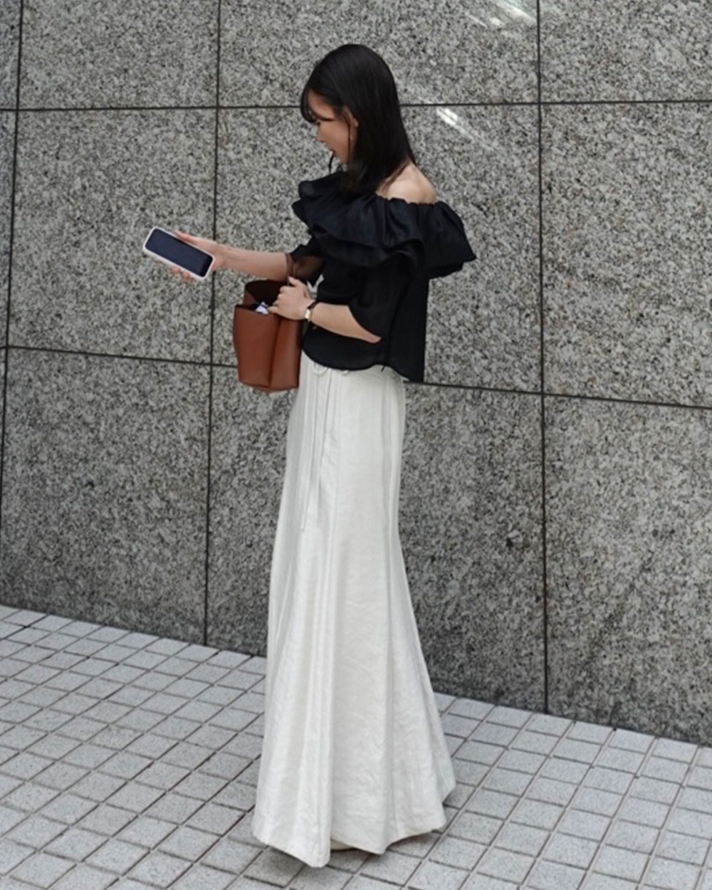 セパレートリボンマーメイドサテンスカート Aimeine セパレートリボン