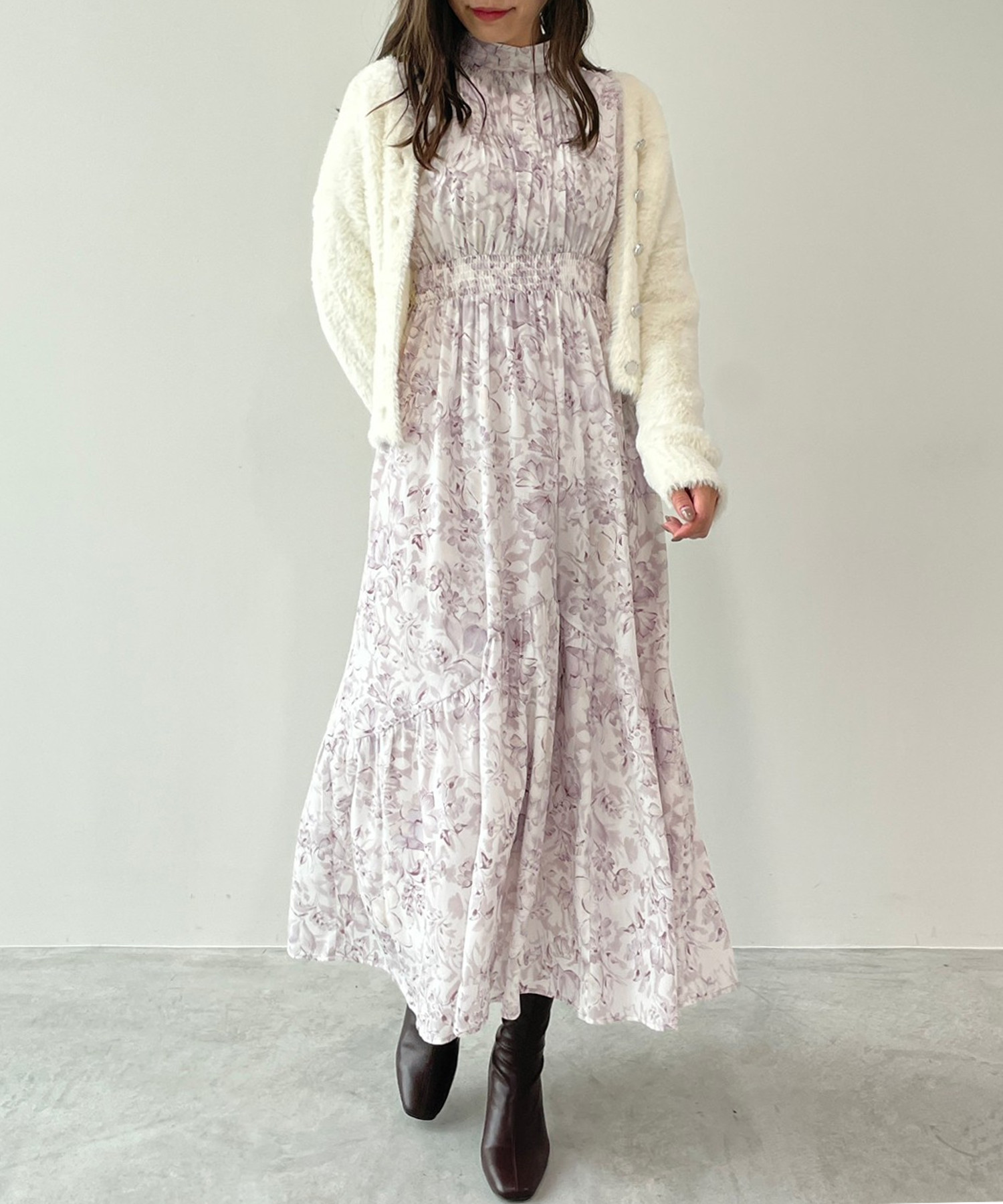 ケリーフラワーシャーリングデザインワンピース｜PETAL ONLINE（ペタル 