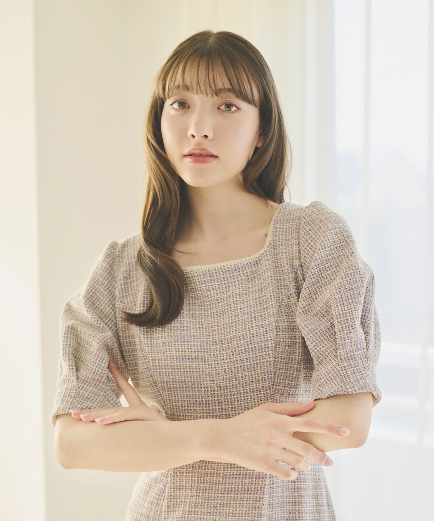 カットツイードスクエアネックワンピース｜PETAL ONLINE（ペタル 
