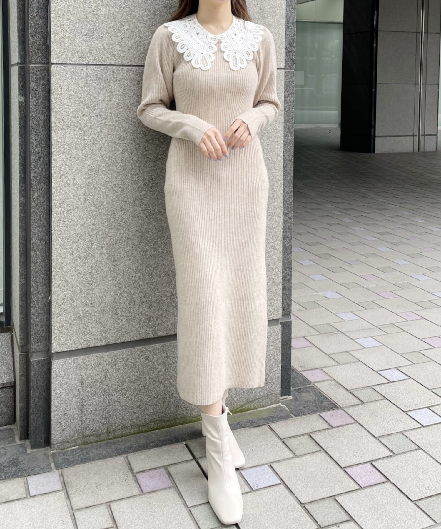 新品6,3万アンドレアトゥルキ◇可愛いリッチ感！リラックスな白ニット 