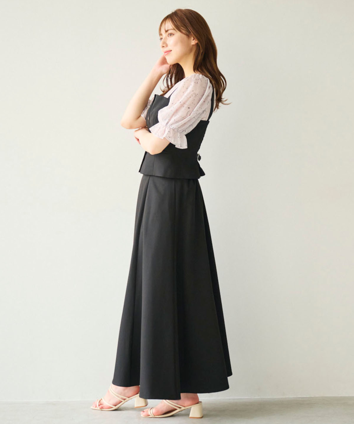 フロントZIPペプラムキャミ+ナロースカートセット | natural couture(ナチュラルクチュール)レディース | PAL CLOSET(パルクローゼット)  - パルグループ公式ファッション通販サイト