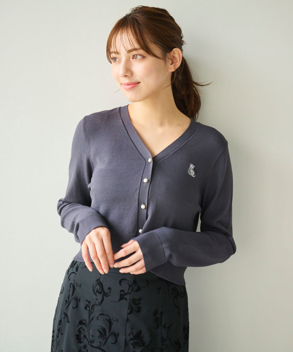 ronron刺繍パール釦カーディガン｜PETAL ONLINE（ペタルオンライン）