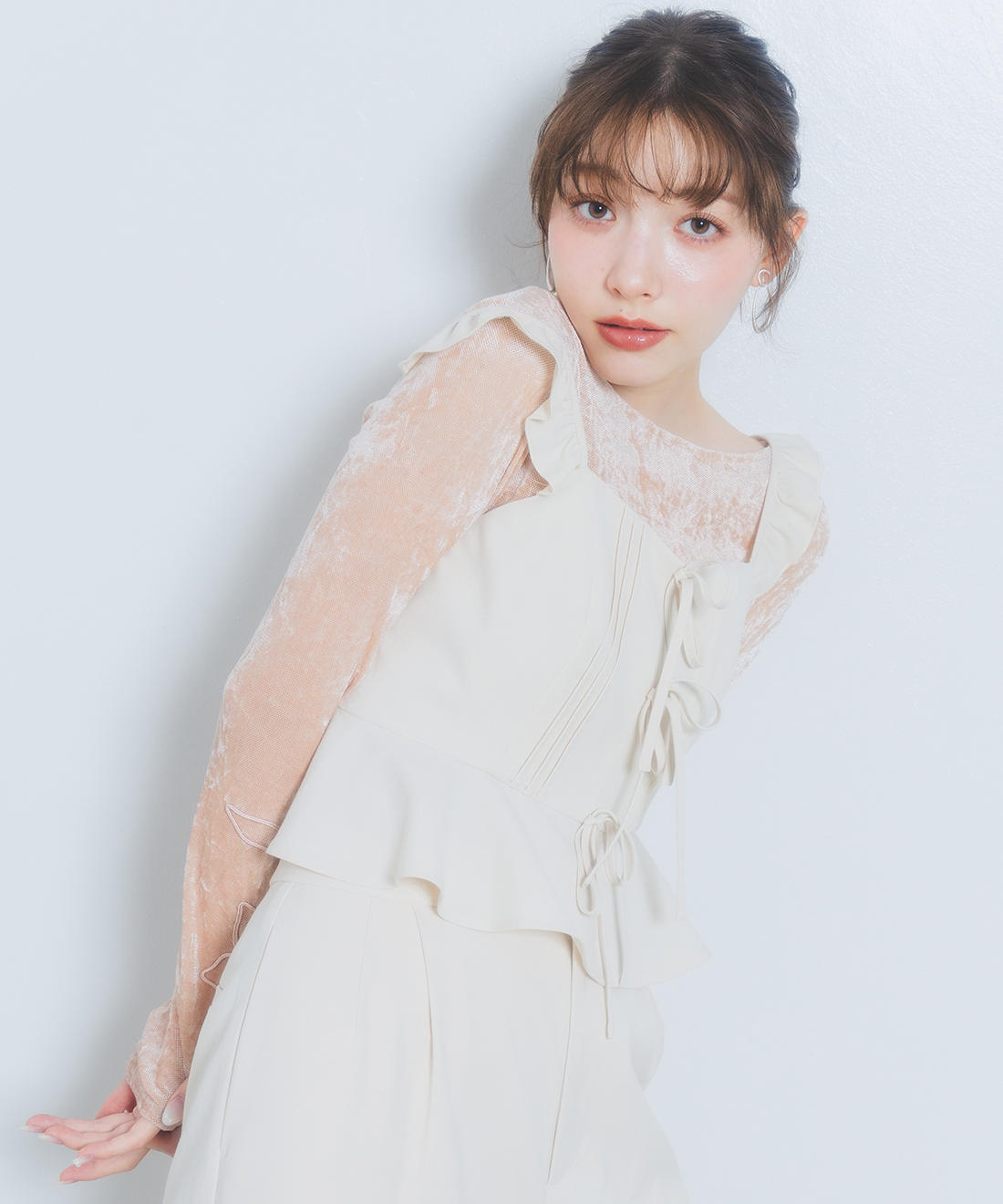 CHANEL ホワイトリボンキャミソール フロントリボンキャミソール＆パンツセット｜PETAL ONLINE