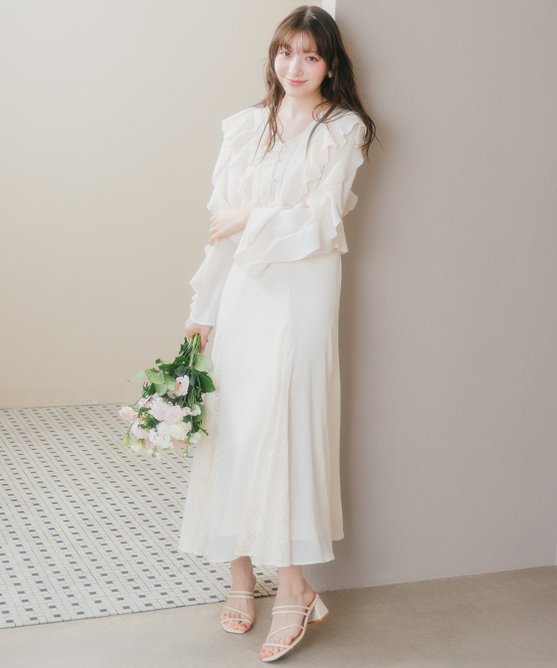 5th Special Dress】レースデザインキャミワンピース｜PETAL
