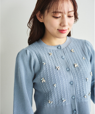 最新エルメス ビジューデザインカーディガン｜PETAL ONLINE（ペタルオンライン） トップス
