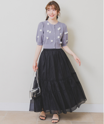 シャイニーティアードスカート