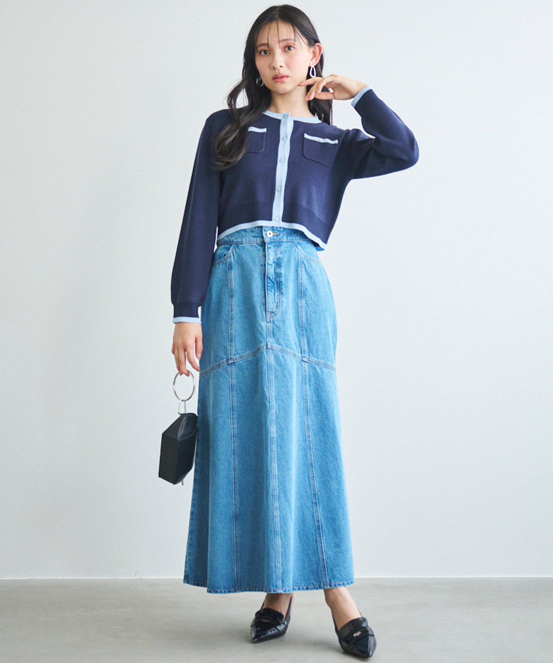 アイス刺繍デニムフレアスカート｜PETAL ONLINE（ペタルオンライン）