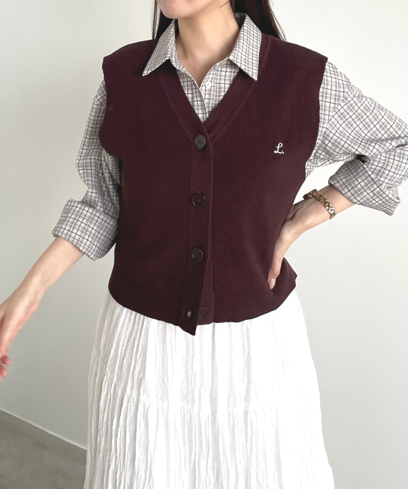 ロゴ刺繍ニットベスト｜PETAL ONLINE（ペタルオンライン）
