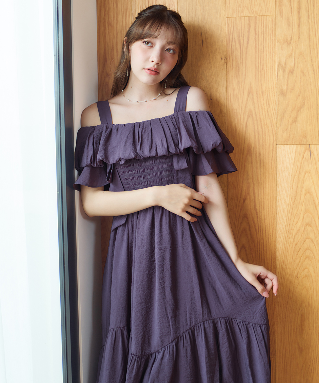 バルーンフリルオフショルワンピース｜PETAL ONLINE（ペタル