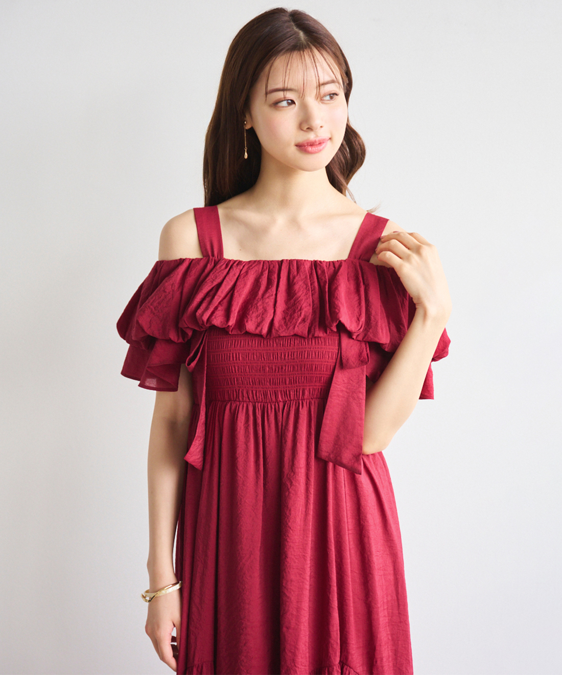 bibian公式アカウント01専用・シーエルストーン× 50個 バルーンフリルオフショルワンピース｜PETAL ONLINE（ペタル
