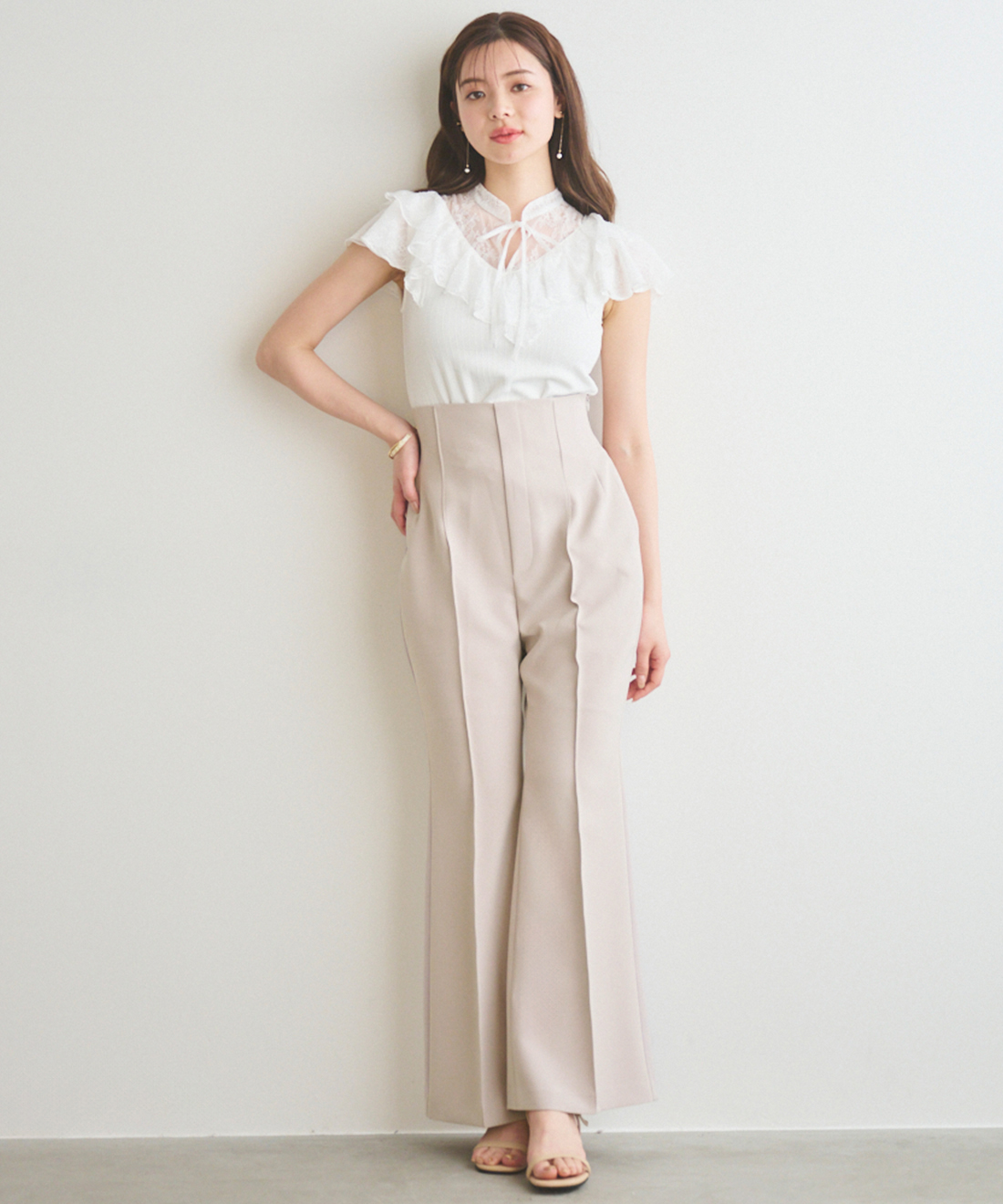 ハンナ ハイウエストセンタープレスフレアパンツ｜PETAL ONLINE（ペタル