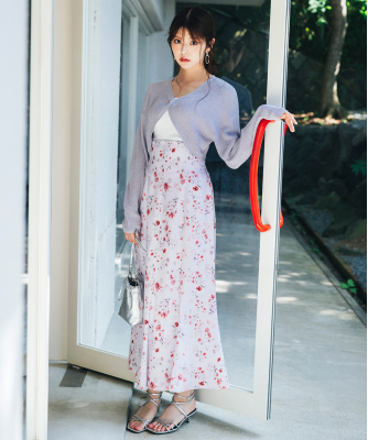 フラワープリントマーメイドスカート