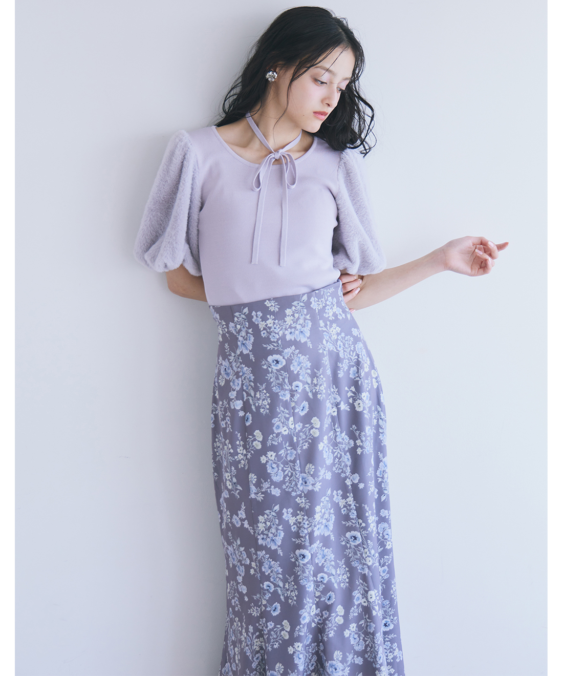 未使用　ミスブルマリン　フリル付チェリー柄スカート　キラキラ付アンナモリナーリ neraria-1.jpg