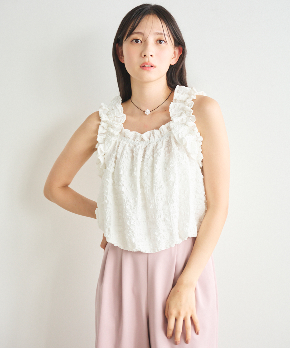 Lois CRAYON チェックバルーンブラウス Lois CRAYON チェックバルーンブラウス