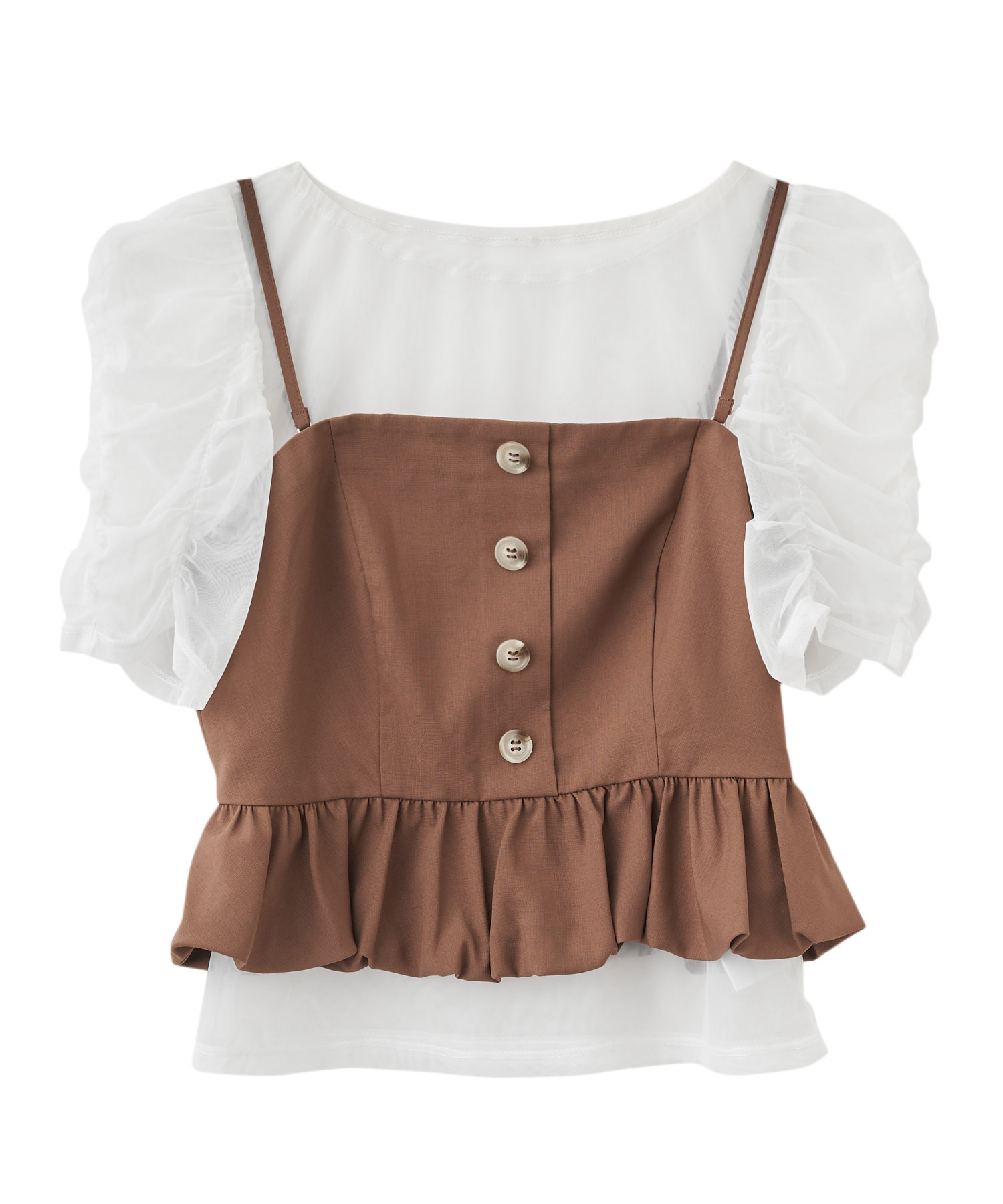 チュールトップス＆ペプラムビスチェセット｜PETAL ONLINE（ペタル