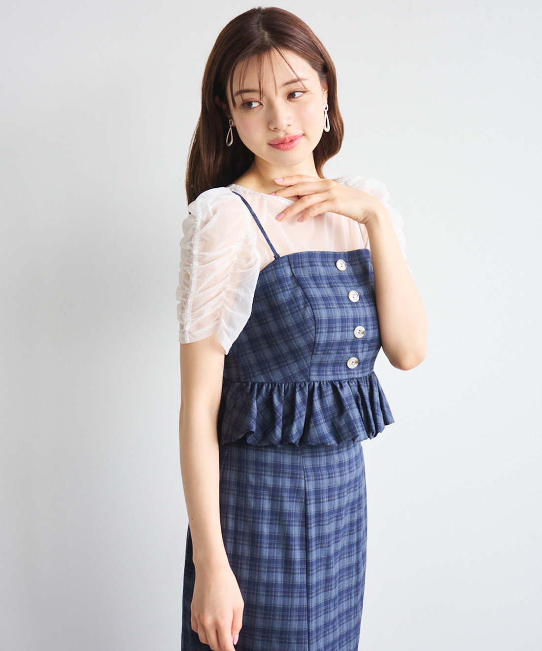 チュールトップス＆ペプラムビスチェセット｜PETAL ONLINE（ペタル