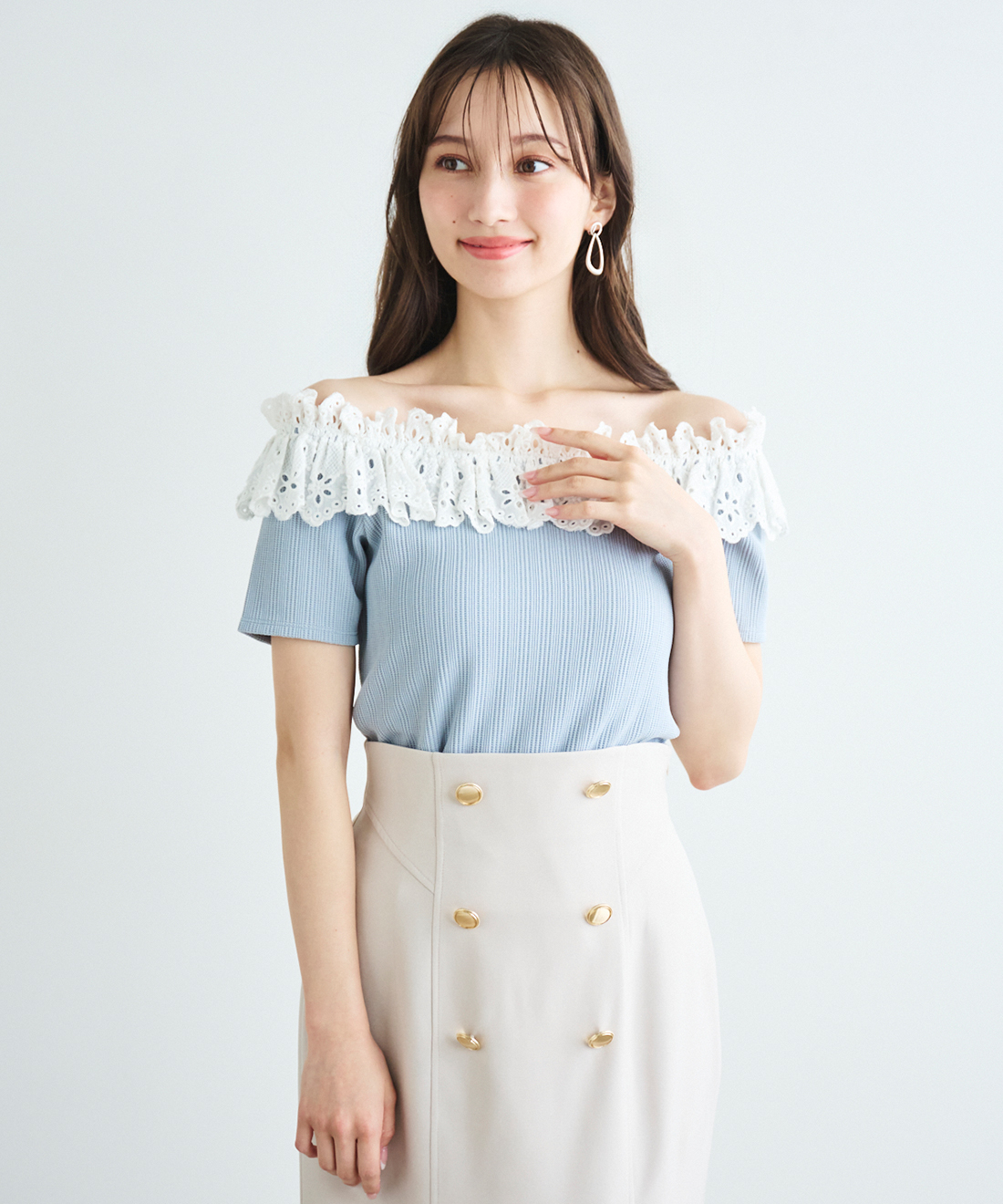 即日発送(火曜除く)/LILLIAN CARAT リリアンカラット コットンレースオフショルトップス 45521007  25FW 2025秋冬 キャンセル返品不可 コットンレースオフショルトップス｜PETAL ONLINE（ペタル
