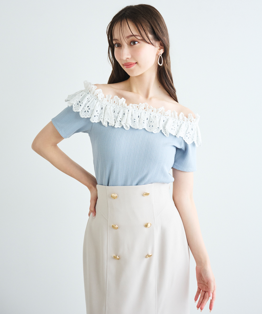 コットンレースオフショルトップス｜PETAL ONLINE（ペタルオンライン）