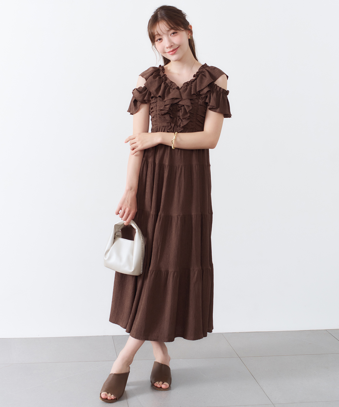 ♡LILLIAN CARATバリエーションプリントティアードワンピース♡ 今すぐお届け！】バリエーションプリントティアードワンピース