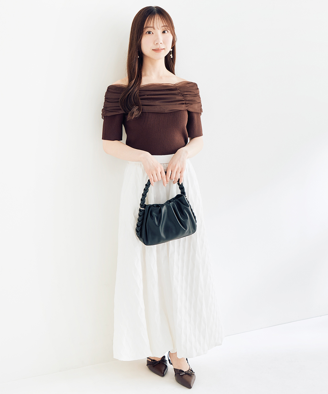 土日も即日発送/LILLIAN CARAT リリアンカラット 2WAYチュールリボンオフショルニット 45531030  25FW 2025秋冬 キャンセル返品不可 2WAYチュールリボンオフショルニット｜PETAL ONLINE（ペタル