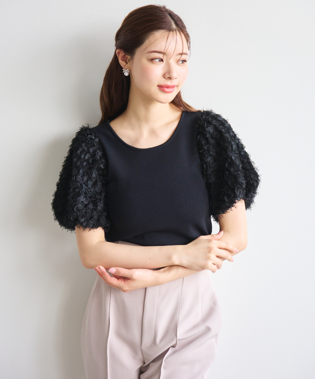 予約商品/LILLIAN CARAT リリアンカラット シャギースリーブニット 45531103 8月上〜9月上入荷予定  25FW 2025秋冬 キャンセル返品不可 シャギースリーブニット｜PETAL ONLINE（ペタルオンライン）