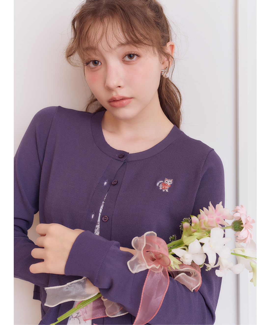 ronron刺繍ニットカーディガン｜PETAL ONLINE（ペタルオンライン）