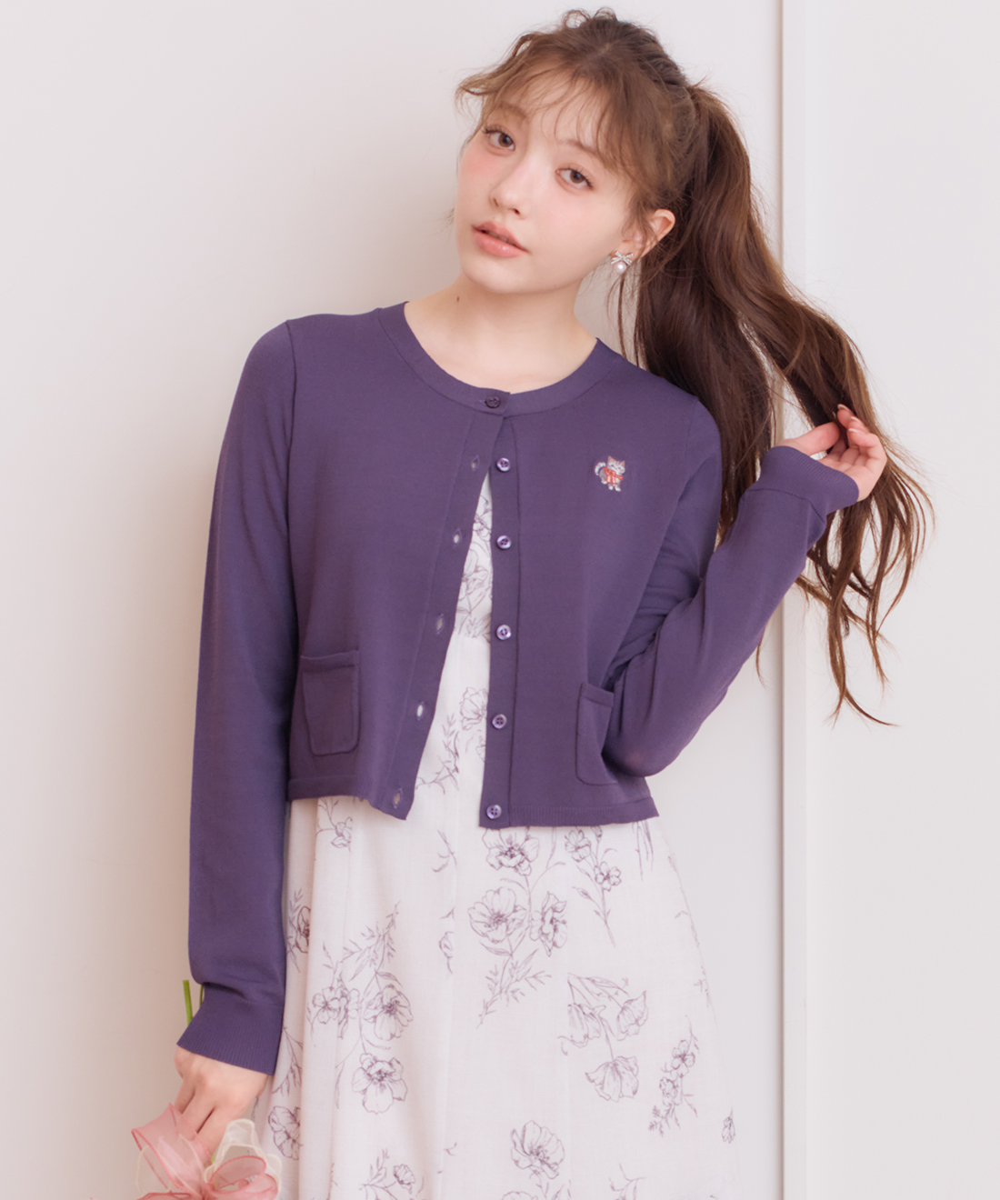 CANTERBURY OF NEW ZEALAND ニット カーディガン 鳥刺繍 ラグラン 長袖 ウール100% M ピンク×パープル×ブラウン×ベージュ 売れ筋商品|||レディース 商品一覧｜PETAL ONLINE（ペタルオンライン）