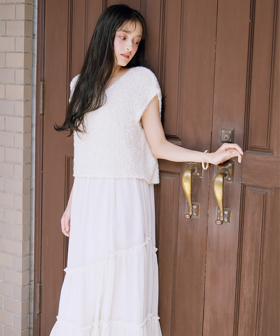 シャギーベスト＆キャミワンピースセット｜PETAL ONLINE（ペタル