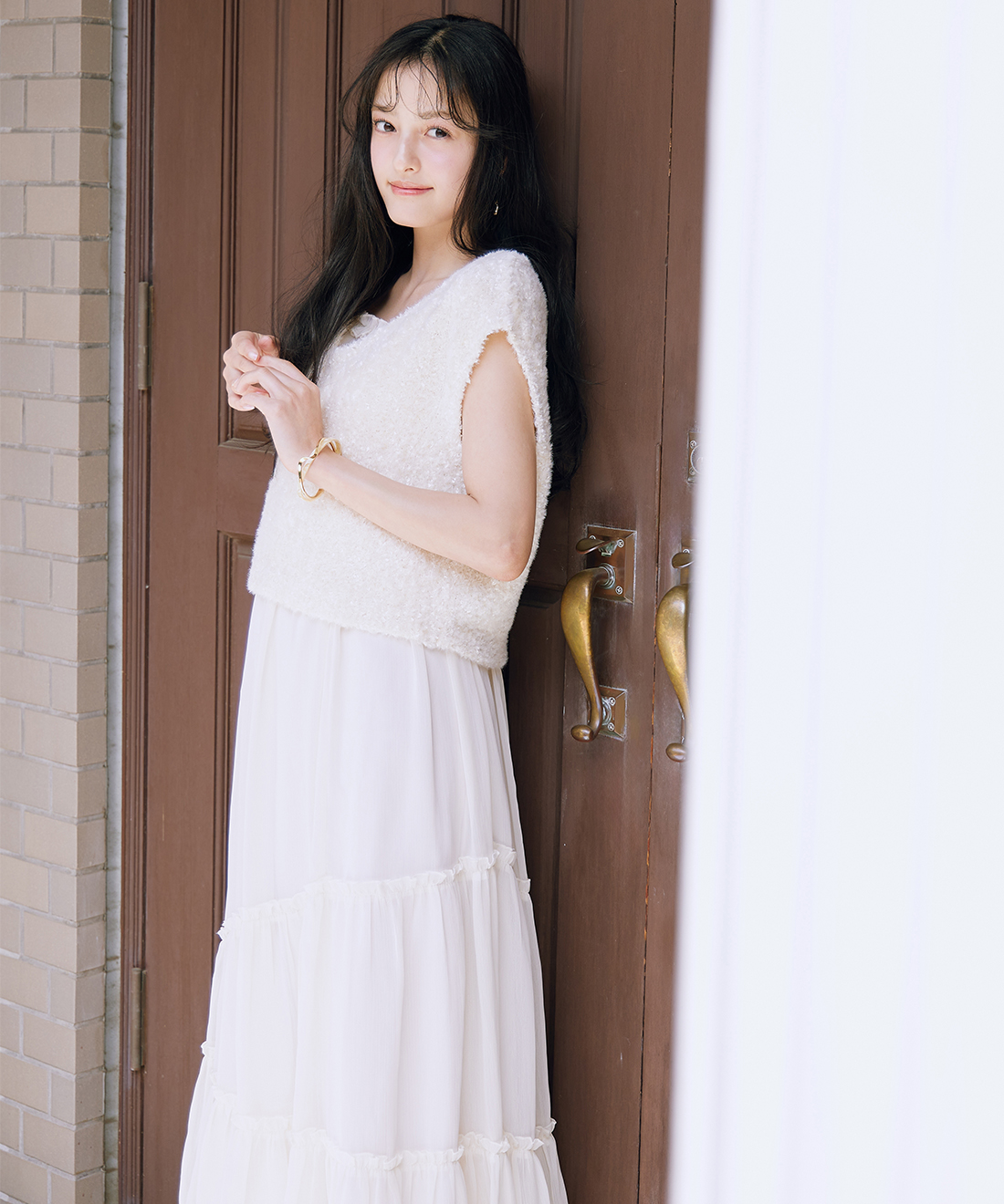 シャギーベスト＆キャミワンピースセット｜PETAL ONLINE（ペタル