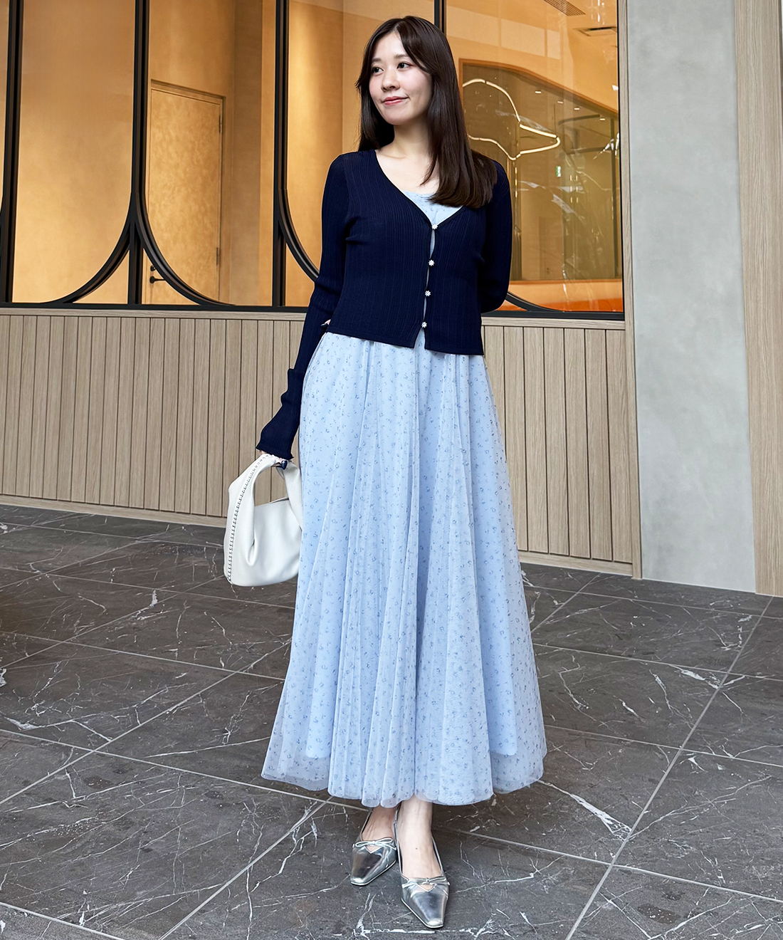 ONLINE限定】モチーフビジュカーデ＆チュールキャミワンピセット