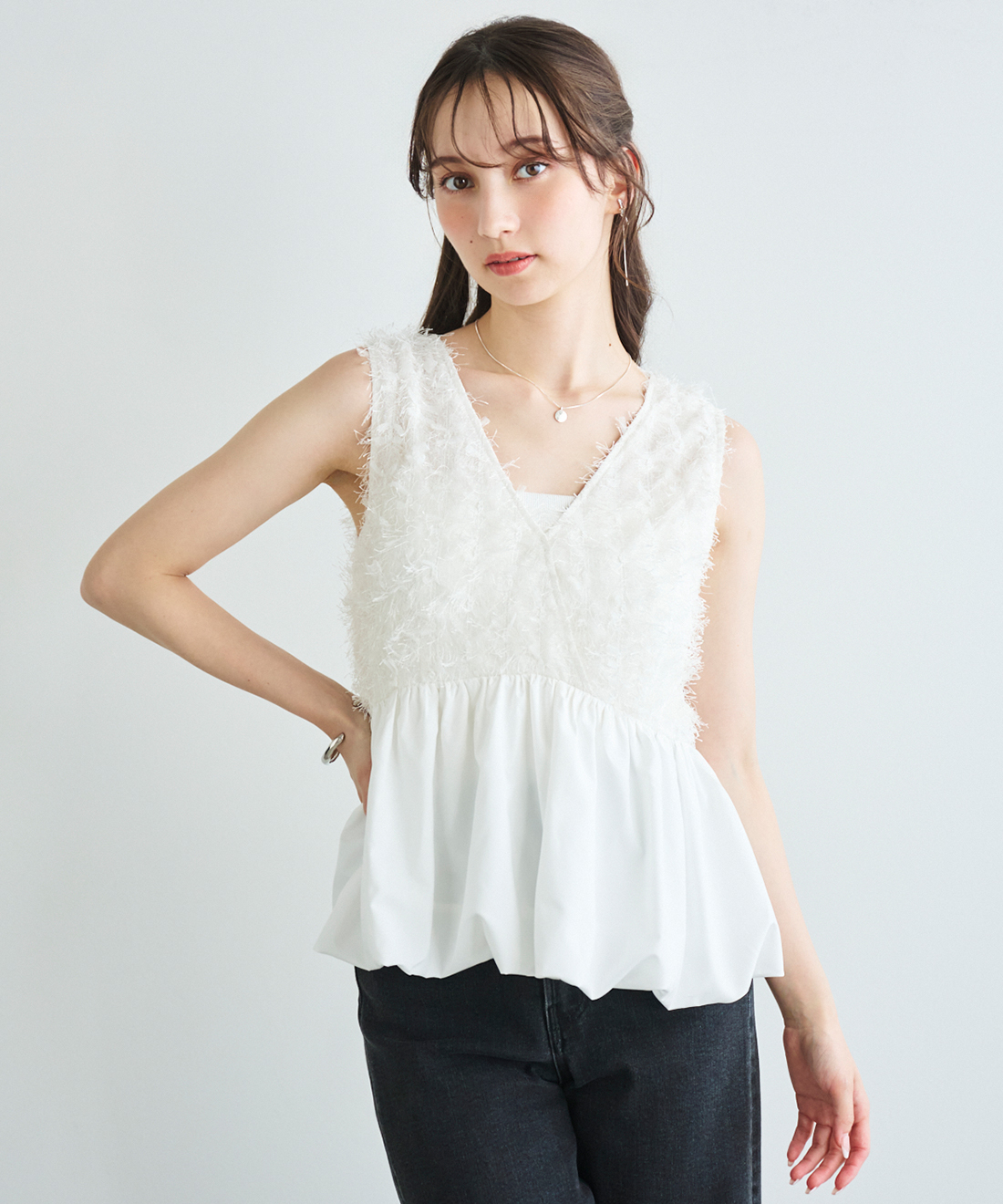 ジャガードドッキングペプラムトップス｜PETAL ONLINE（ペタル