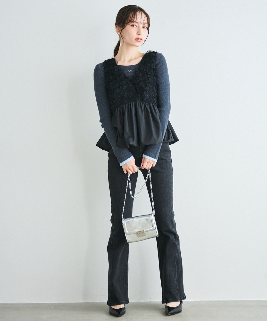 ジャガードドッキングペプラムトップス｜PETAL ONLINE（ペタルオンライン）