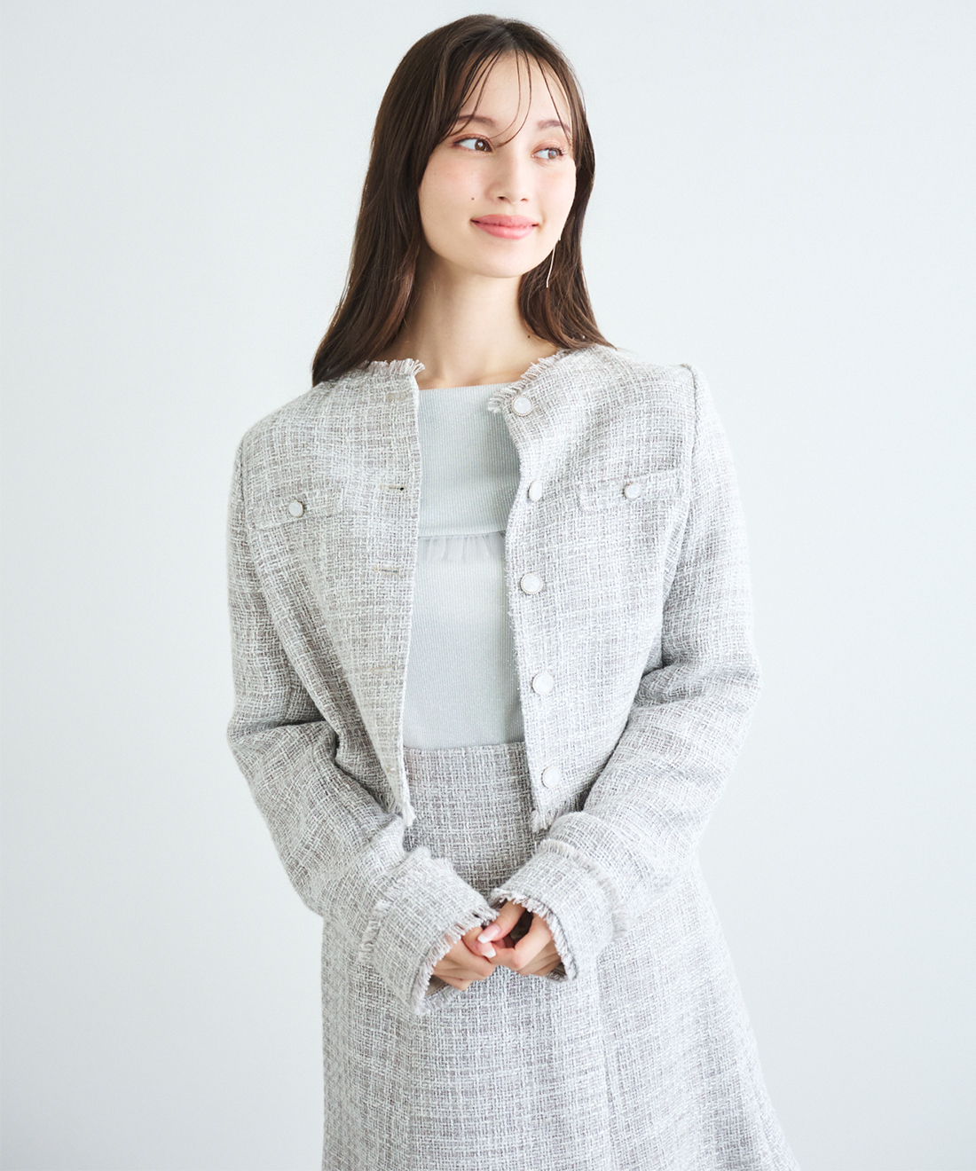 ノーカラーツイードジャケット｜PETAL ONLINE（ペタルオンライン）