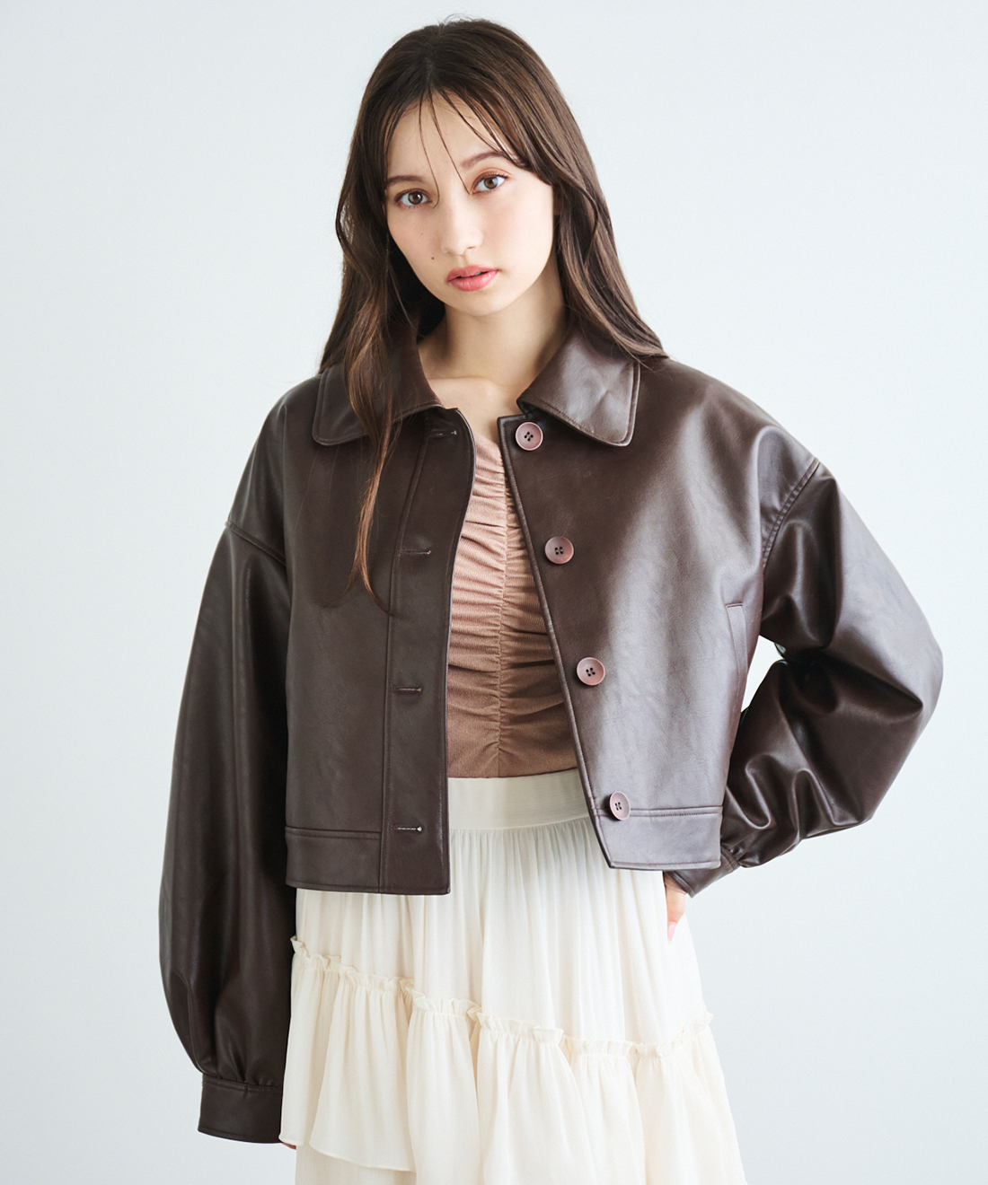 ボアカラーレザーブルゾン｜PETAL ONLINE（ペタルオンライン）