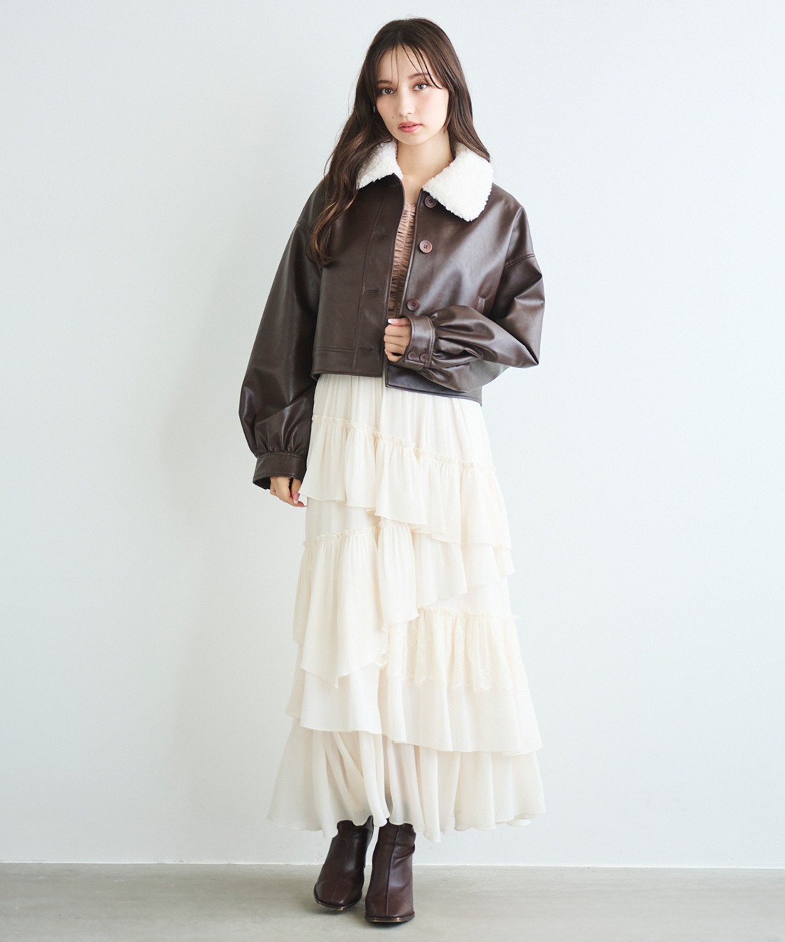 ボアカラーレザーブルゾン｜PETAL ONLINE（ペタルオンライン）