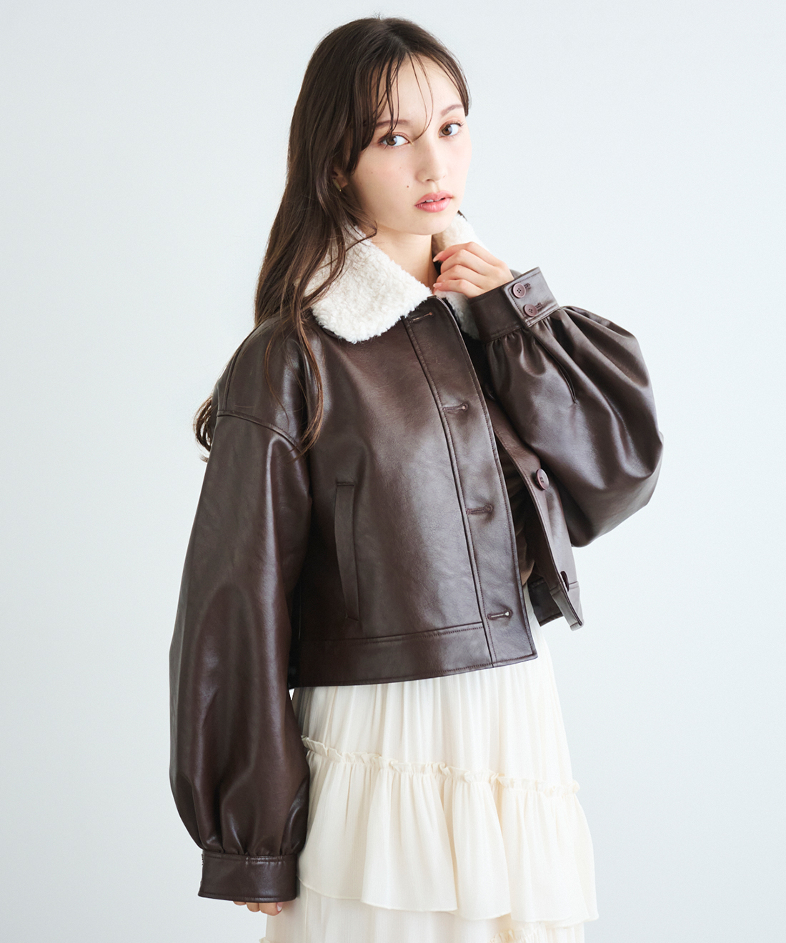 商談済み！専用です綺麗なアンティーク◎「PARIENNE」羊レザー素材のブルゾン 商談済み！専用です綺麗なアンティーク◎「PARIENNE」羊レザー素材の