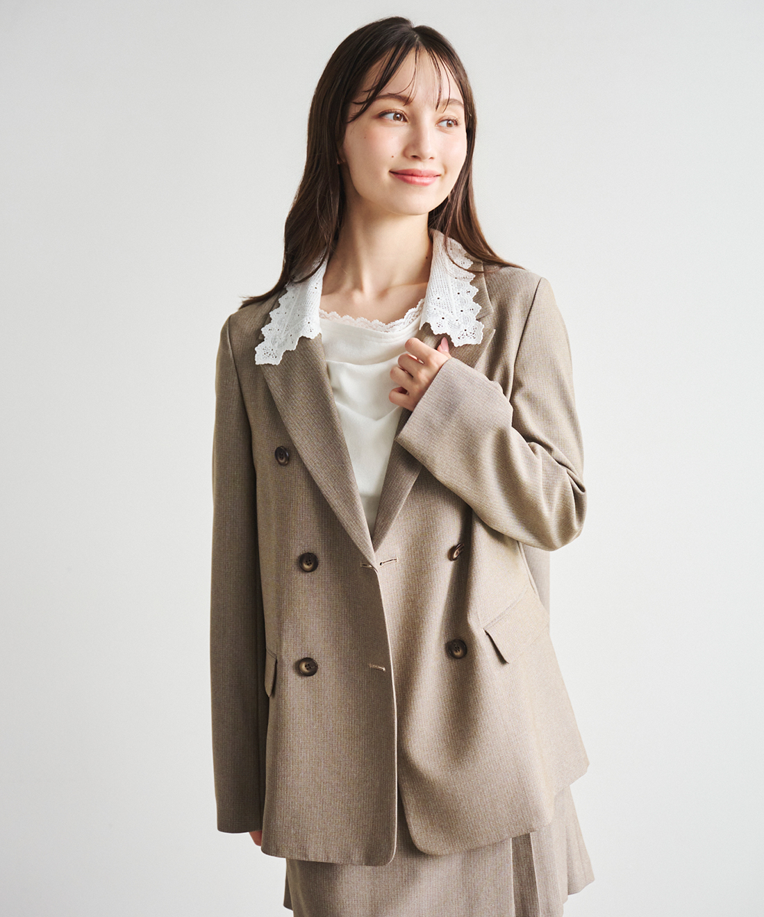 kei shirahata ホワイトベージュレース テーラードジャケット匿名発送 kei shirahata ホワイトベージュレース テーラードジャケット