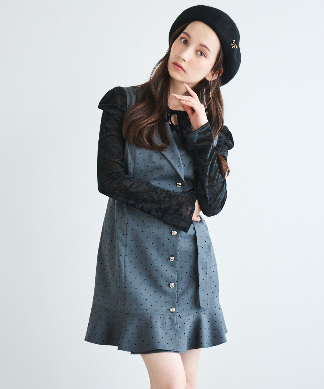 ■EMPORIO ARMANI■リボンディテール ベルベット ミニワンピース Dベアカットフレアミニワンピース – Darich (ダーリッチ)