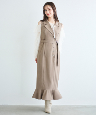 ヘムフレアジャケットワンピース