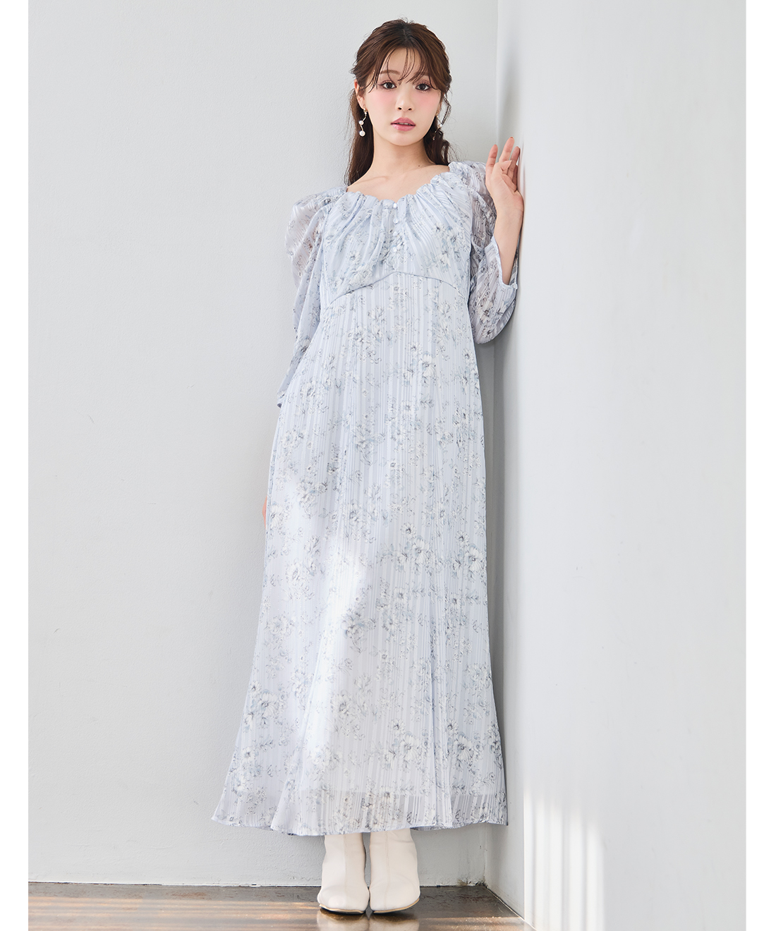 ラメジャガードフラワープリントワンピース｜PETAL ONLINE（ペタル