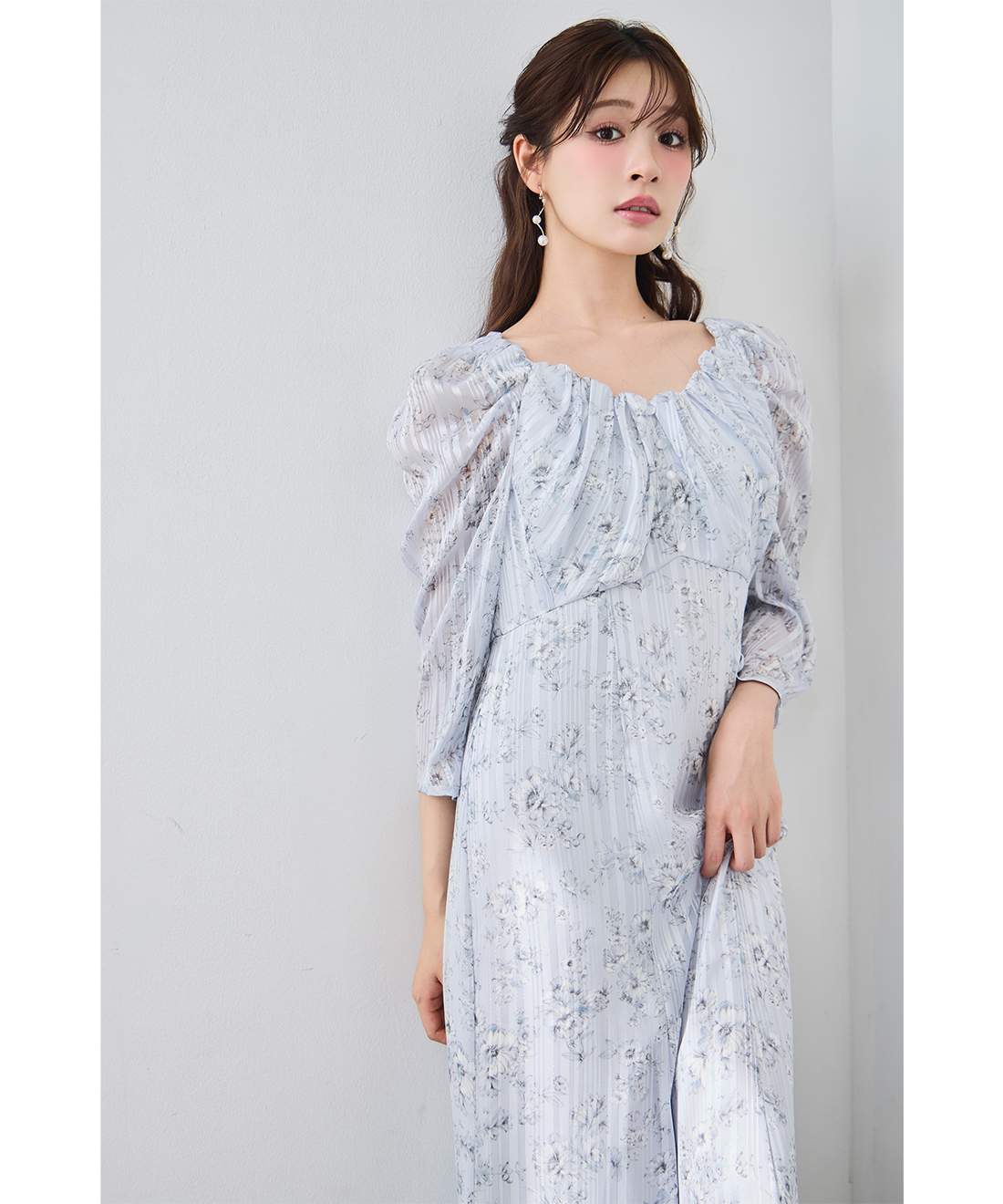 ラメジャガードフラワープリントワンピース｜PETAL ONLINE（ペタル