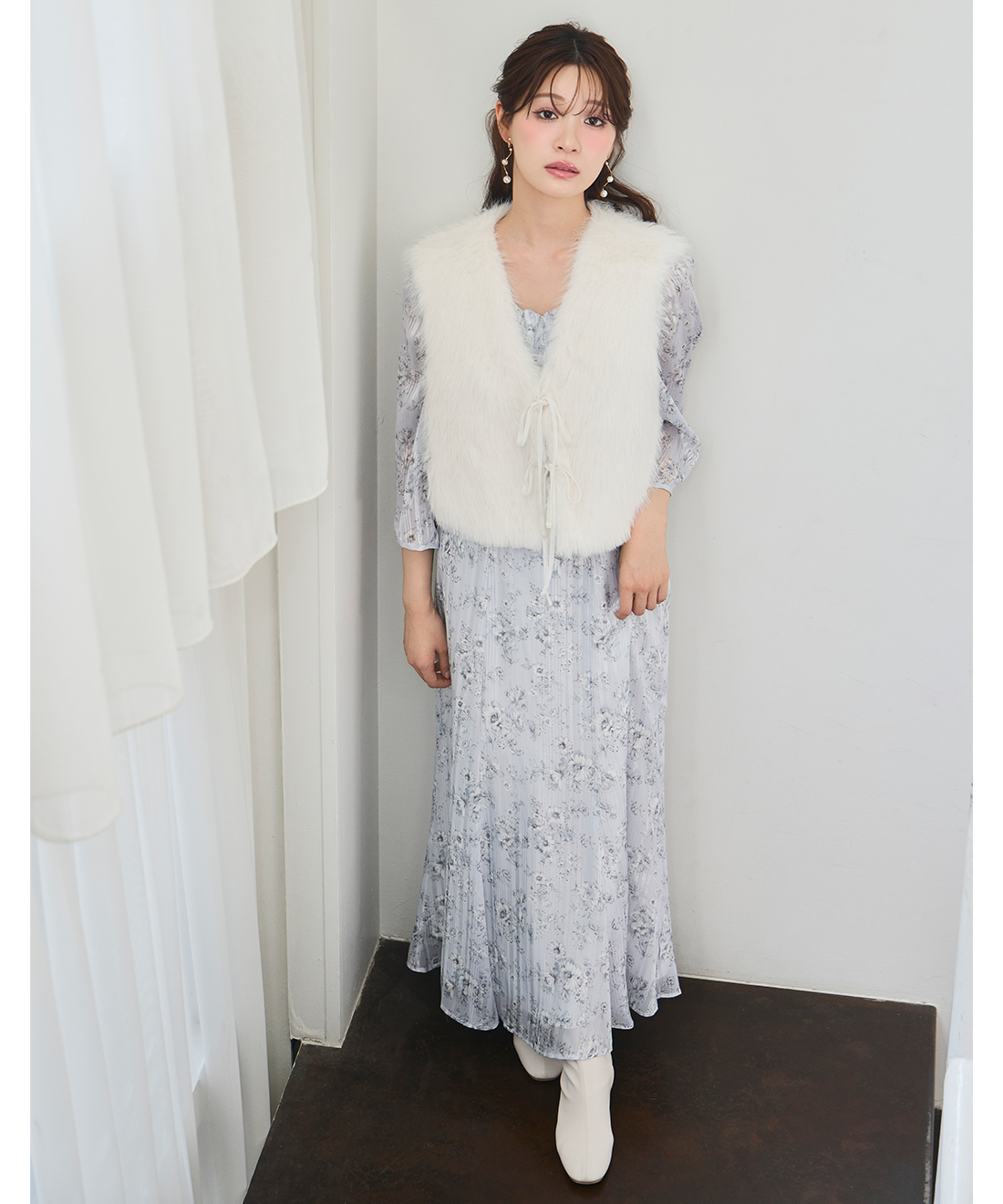 ラメジャガードフラワープリントワンピース｜PETAL ONLINE（ペタル