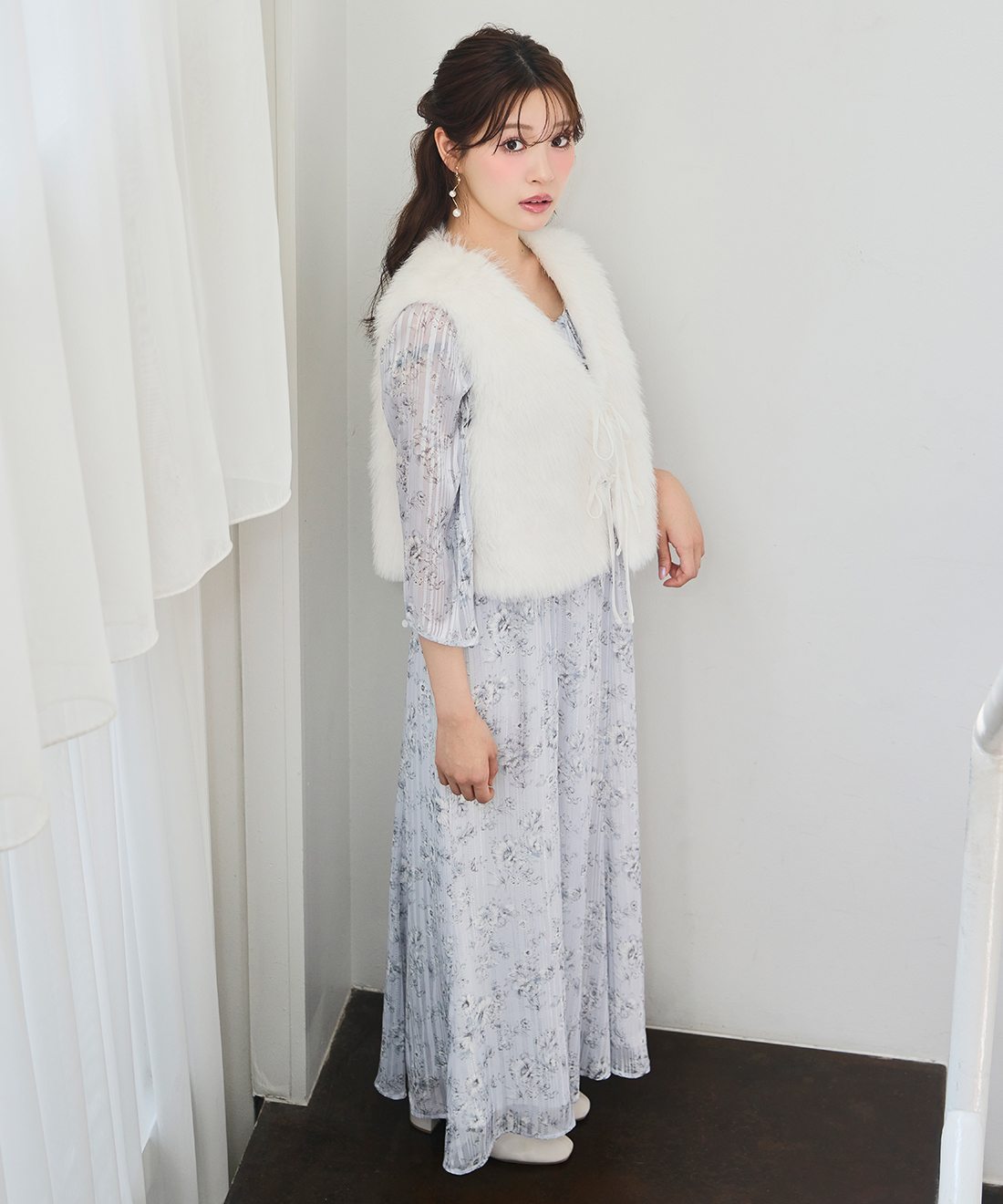 ROSBUD マグバイシー ラメジャガード オールインワン ハート柄 ROSE