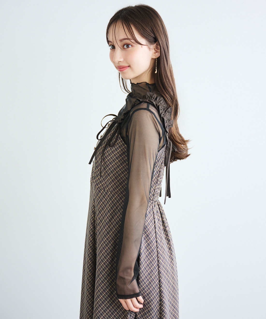 KAPITAL キャピタル　オリーブワンピース　キリム柄 バリエーションフリルショルダーワンピース｜PETAL ONLINE（ペタル