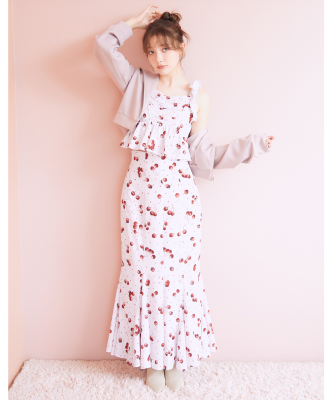 リリアンカラット フリルデザインフレアワンピース ラベンダー リリアンカラット フリルデザインフレアワンピース ラベンダー