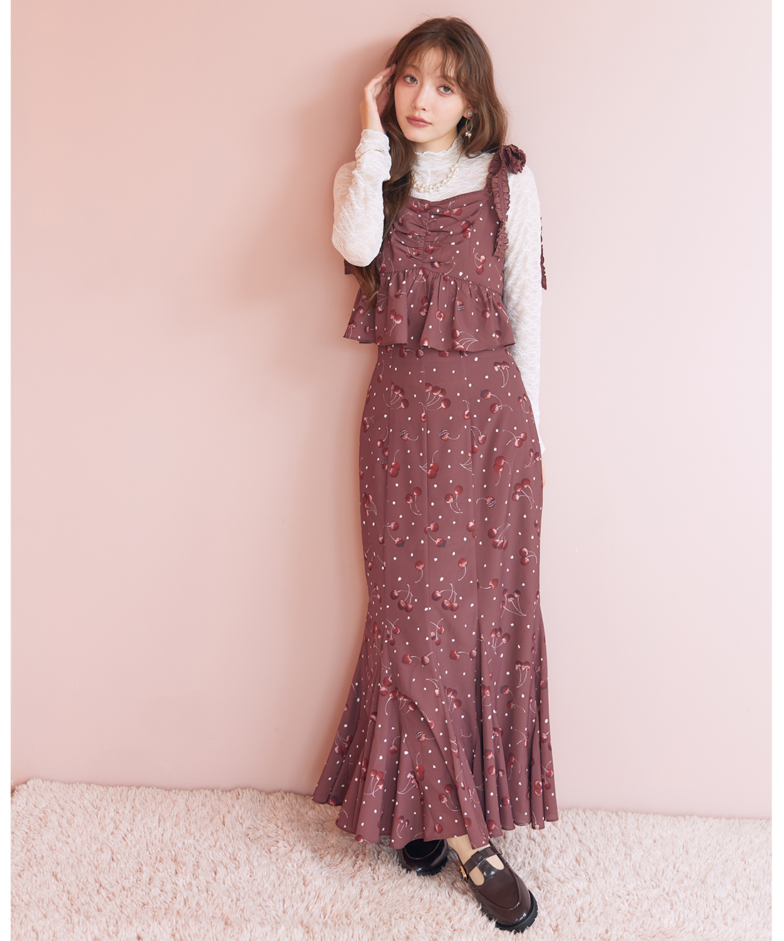 チェリープリントキャミソール＆スカートセット｜PETAL ONLINE（ペタル