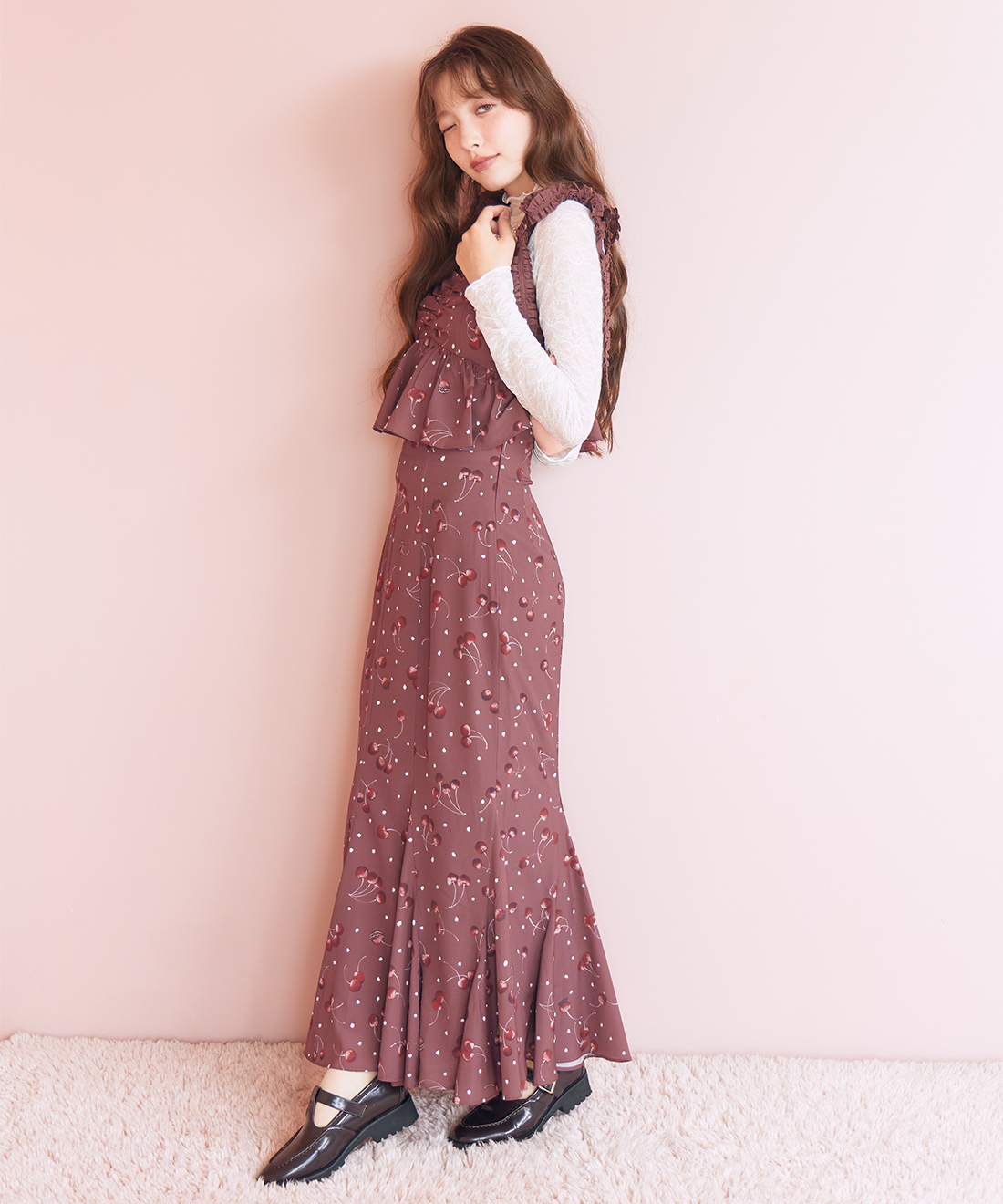 チェリープリントキャミソール＆スカートセット｜PETAL ONLINE（ペタル