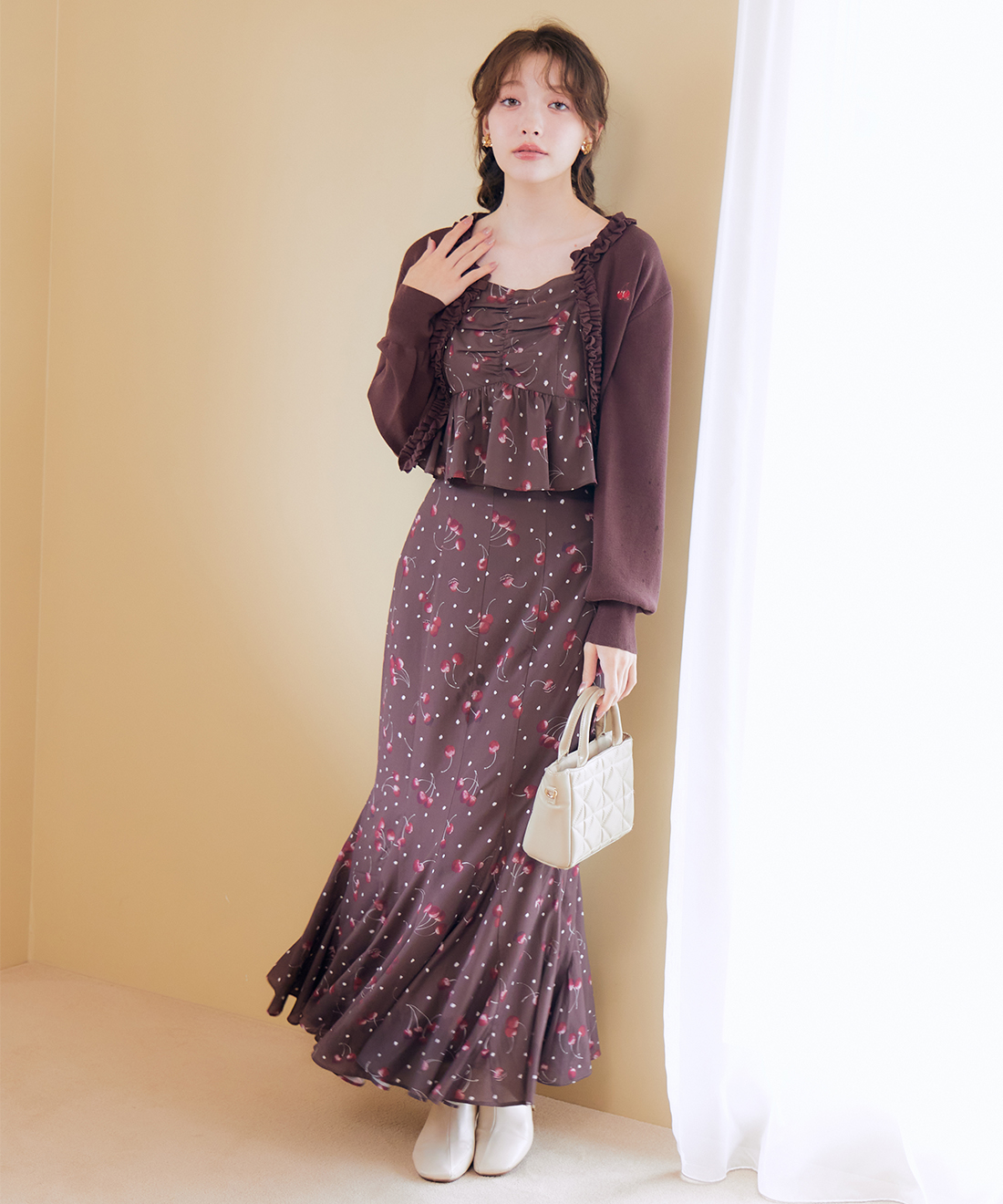 チェリープリントキャミソール＆スカートセット｜PETAL ONLINE